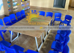 Bàn ghế nhựa mầm non, bàn ghế gỗ cao su mầm non