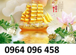 Tranh gạch 3d phong thủy thuận buồm xuôi gió - NVC32