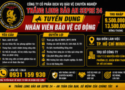 TUYỂN NHÂN VIÊN BẢO VỆ CƠ ĐỘNG TP. HỒ CHÍ MINH