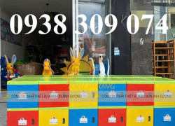 Tủ cặp mầm non, tủ nhựa đựng cặp đồ dùng mầm non