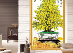 Tranh gạch 3d hoa mai - NXC33