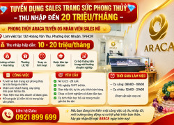 TUYỂN DỤNG SALES TRANG SỨC PHONG THUỶ – THU NHẬP ĐẾN 20 TRIỆU/THÁNG