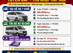 TUYỂN TÀI XẾ XE 7, 16 CHỖ VÀ TRỰC TỔNG ĐÀI CA ĐÊM