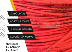 Cáp chống cháy chống nhiễu - altek kabel 2x 0.75, 2 x 1.0, 2 x 1.5, 2 x 2.5