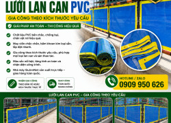 LƯỚI LAN CAN PVC GIA CÔNG THEO KÍCH THƯỚC YÊU CẦU – QUINNNET