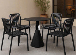 Bộ bàn cafe 4 ghế nhựa đúc TE KORIN-08W_CC1580-S tại HCM