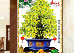 Tranh gạch 3d cây hoa mai - 766CVB