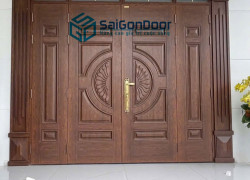 cửa chính thép vân gỗ – tạo dấu ấn ngay từ ánh nhìn đầu tiên