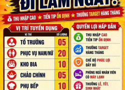 Hệ thống nhà hàng bia hơi Hà Nội tuyển các vị trí làm Hóc Môn