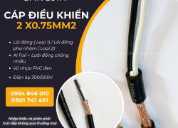 Cáp điều khiển Sangjin 2x0.75mm2 có lưới sẵn Sài Gòn, Bình Dương, Đồng Nai