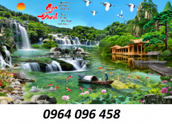 Tranh gạch 3d phong cảnh sông núi - NXC84