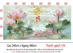 Tranh gạch 3d hoa sen - MNNC63