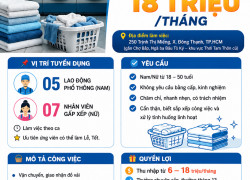 TUYỂN LAO ĐỘNG PHỔ THÔNG, NHÂN VIÊN GẤP XẾP TP.HCM