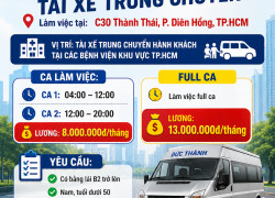 [LÀM NGAY] TÀI XẾ TRUNG CHUYỂN TP.HCM