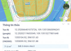 Bán đất Thôn Võ Dõng, Xã Vĩnh Trung (cũ), Nha Trang vị trí đẹp giá 21tr/m2