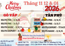 LỊCH HỌC IELTS TẠI CET NĂM 2026 tại TÂN PHÚ