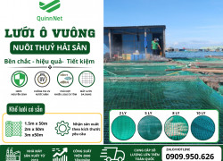 LƯỚI Ô VUÔNG NUÔI THỦY HẢI SẢN – HDPE NGUYÊN SINH