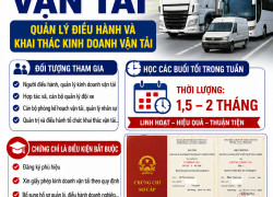 KHOÁ HỌC CHỨNG CHỈ SƠ CẤP VẬN TẢI - QUẢN LÝ ĐIỀU HÀNH VÀ KHAI THÁC KINH DOANH VẬN TẢI