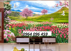 Tranh gạch 3d phong cảnh vườn hoa - SCX43