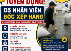 TUYỂN 05 NHÂN VIÊN BỐC XẾP HÀNG TP.HCM