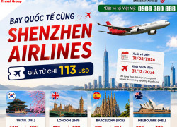 Shenzhen Airlines ưu đãi vé Hà Nội đi quốc tế từ 113 USD﻿