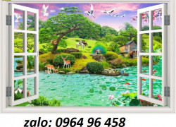 Tranh gạch 3d ốp tường cửa sổ - FSX33