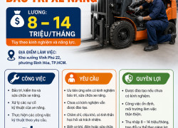 TUYỂN NHÂN VIÊN KỸ THUẬT BẢO TRÌ XE NÂNG THUẬN AN