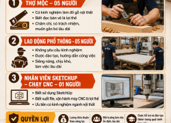 TUYỂN THỢ MỘC, LĐPT, NHÂN VIÊN SKETCHUP