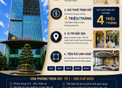 CHO THUÊ VĂN PHÒNG TRỌN GÓI TẠI QUẬN 1 – CHỈ TỪ HƠN 4 TRIỆU/CHỖ!