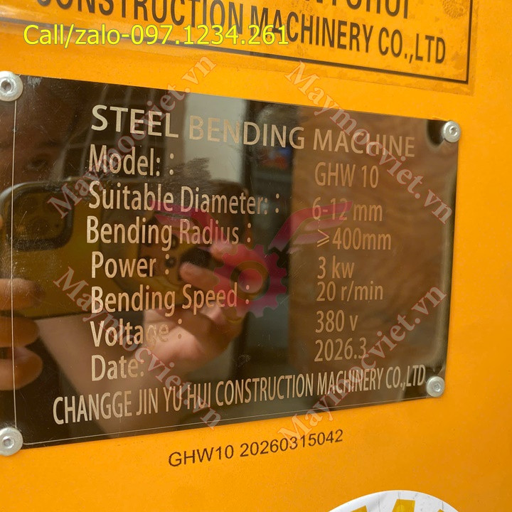 Máy uốn vòng sắt 3 pha phi 6-12mm GWH10