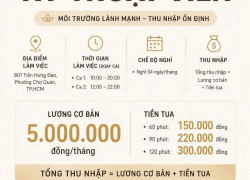 SOL Masage Spa tuyển KTV đi làm ngay Q1