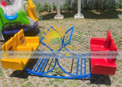 Bập bênh ghế gấu mầm non, bập bênh đôi cá mầm non, bập bênh đế cong