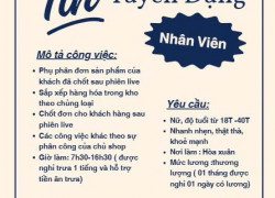 Tuyển nhân viên phụ shop quần áo