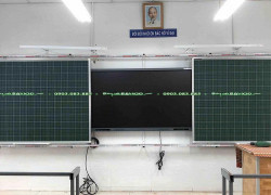 Bảng trượt ngang 2 cánh phấn từ cho lớp học