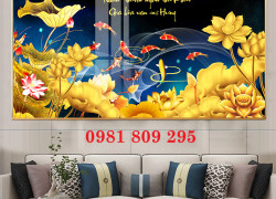Gạch tranh cá chép vàng , tranh gạch ốp tường
