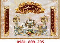 Tranh câu đối phòng thờ - tranh gạch men
