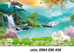 Gạch tranh 3d phong cảnh trang trí phòng khách - FDH85
