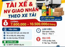 NPP PHẠM ANH TUYỂN TÀI XẾ & NV GIAO NHẬN TP.HCM