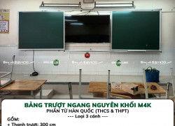 Bảng trượt ngang 3 cánh viết phấn cho năm học mới