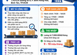 CÔNG TY TNHH MB PACK TUYỂN DỤNG NHÂN VIÊN GIA CÔNG – KIỂM TRA CHẤT LƯỢNG (NỮ)