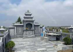 Khu lăng mộ đá xanh đen cao cấp – bề thế, trang nghiêm cho không gian tâm linh
