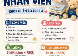 Tuyển nhân viên phụ shop quần áo