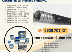 Ống ruột gà thép bọc nhựa PVC dùng cho tủ điện và máy móc Gia Lai, Bình Định, Huế
