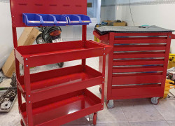 Xe đẩy 3 ngăn – Bảng treo khay nhựa KT: 738×400