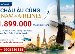 Vietnam Airlines mở bán vé châu Âu từ 31.899.000đ khứ hồi