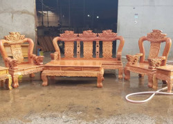 Bàn ghế phòng khách gỗ hương đá