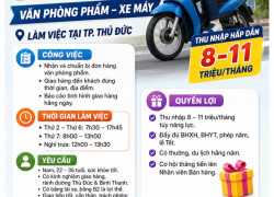 [LÀM NGAY, CÓ THƯỞNG] NHÂN VIÊN GIAO HÀNG THỦ ĐỨC