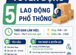 CÔNG TY TNHH SX TM DV PHÚ SĨ TUYỂN DỤNG 5 LAO ĐỘNG PHỔ THÔNG