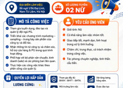 TUYỂN DỤNG GẤP – QUẢN LÝ PG & CHĂM SÓC CỬA HÀNG