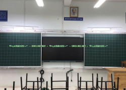 Bảng lùa (trượt) ngang 2 cánh cho lớp học